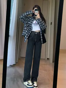 StyleCast Women Straight Fit High-Rise Jeans