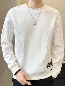 StyleCast x Revolte Men Solid Round Neck Pullover Sweatshirt