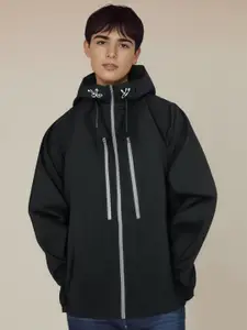 StyleCast x Revolte Men Hooded Solid Casual Bomber Jacket