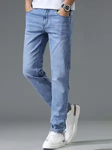 StyleCast x Revolte Men Mid-Rise Regular Fit Light Fade Stretchable Jeans