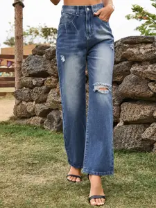 StyleCast Women Slash Knee Light Fade Jeans