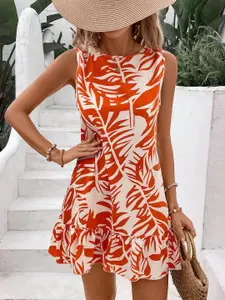 StyleCast x Revolte Floral Print Georgette Fit & Flare Dress