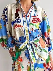 StyleCast x Revolte Print Shirt Mini Dress