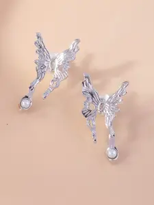 KRENOZ Silver-Plated Pearls Beaded Animal Shaped Studs