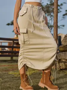 StyleCast Denim A-Line Midi Skirt