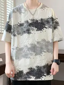 StyleCast x Revolte Men Oversized Abstract Round Neck T-shirt