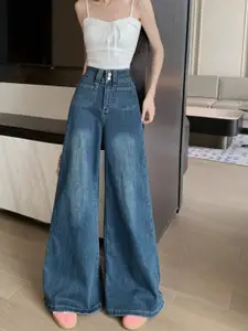 StyleCast Women Wide Leg Light Fade Jeans