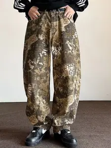 StyleCast x Revolte Men Baggy Fit Dark Printed Jeans