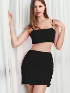 StyleCast Shoulder Straps Crop Top & Mini Skirt