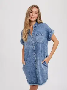 StyleCast Women Relaxed Fit Spread Collar Solid Cotton Casual Shirt