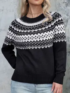 StyleCast x Revolte Women Self Design Pullover