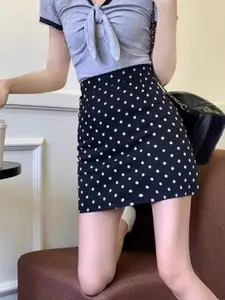 StyleCast Printed A-Line Mini Skirt