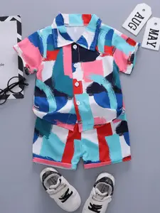 StyleCast x Revolte Boys Tropical Printed Short Sleeves Shirt With Shorts