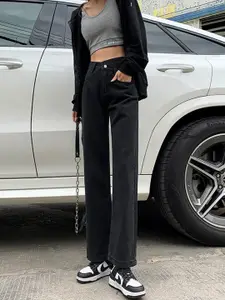 StyleCast Women Straight Fit High-Rise Clean Look Cotton Jeans