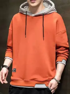 StyleCast x Revolte Men Colourblocked Hooded Pullover Sweatshirt