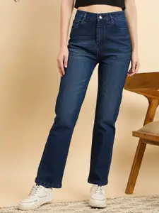 Mast & Harbour Women Straight Fit High-Rise Light Fade Jeans