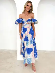 StyleCast x Revolte Floral Printed Cut-Outs Detail Maxi Dress