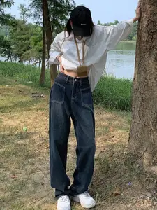 StyleCast Women Wide Leg High-Rise Light Fade Jeans