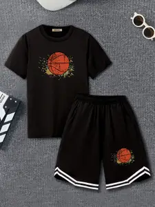 INCLUD Boys Printed Short Sleeves T-shirt With Shorts