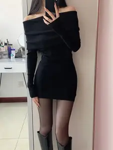 StyleCast x Revolte Off-Shoulder Sheath Mini Dress