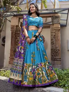LOOKNBOOK ART Ethnic Printed Ready to Wear Lehenga & Unstitched Blouse With Dupatta