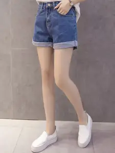 StyleCast Women Relaxed Fit Mid-Rise Denim Shorts