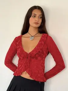 StyleCast  Women Ruffles Crop Top