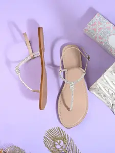 Styli Women Embellished Party Open Toe Flats