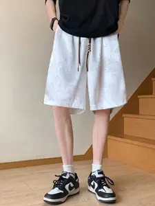 StyleCast Men White Self Design Regular Shorts