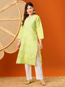 ADA Women Ethnic Motifs Embroidered Daily Cotton Straight Kurtas