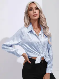 StyleCast Women  Solid Opaque Printed Casual Shirt