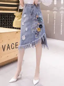 StyleCast Women Embellished Knee Length Straight Skirts