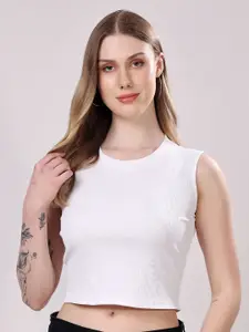 London Hills Women Round Neck Cotton Tank Crop Top