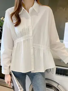 StyleCast Women Solid Long Sleeves Cotton Relaxed Fit Casual Shirt