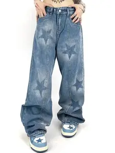 StyleCast x Revolte Women Printed Regular Fit Low-Rise Light Fade Jeans