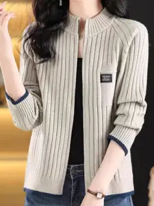 StyleCast Women Cable Knit with Zip Detail Detail Sweater