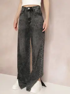 StyleCast Women Wide Leg High-Rise Light Fade Jeans