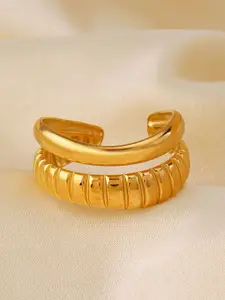 LULU & SKY Stainless Steel Layered Adjustable Finger Ring