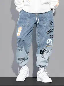 StyleCast Men Jogger Light Fade Printed Jeans