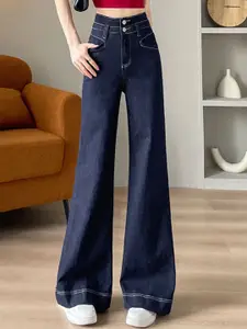 StyleCast Women Wide Leg Mid-Rise Cotton Jeans