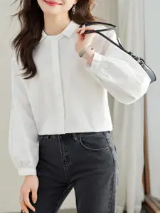 StyleCast Women Spread Collar Solid Cotton Casual Shirt