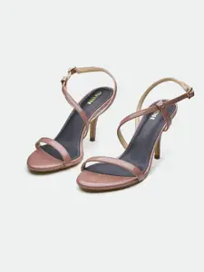 Oroh Women Leather Party Slim Heels Sandals with Buckles