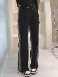 StyleCast Women Straight Fit High-Rise Heavy Fade Jeans