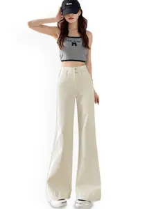 StyleCast Women Mid-Rise Cotton Wide Leg Jeans