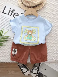 StyleCast x Revolte Boys Printed Round Neck T-Shirt With Shorts