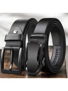 The Roadster Lifestyle Co Men Set Of 2 Leather Formal Belt