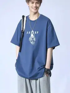StyleCast Typography Printed Round Neck Baggy T-shirt