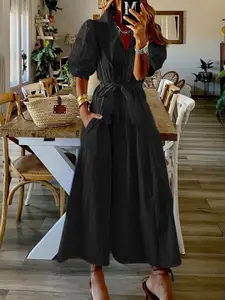 StyleCast Puff Sleeves Maxi Dress