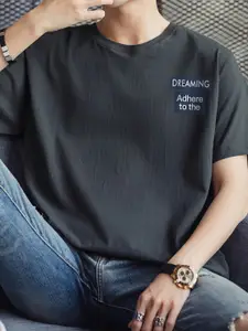 StyleCast x Revolte Men Typography Printed Round Neck T-shirt