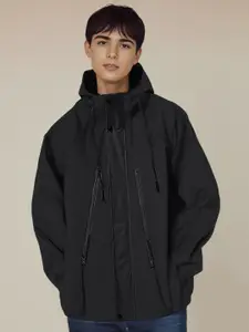 StyleCast x Revolte Men Hooded Solid Casual Bomber Jacket